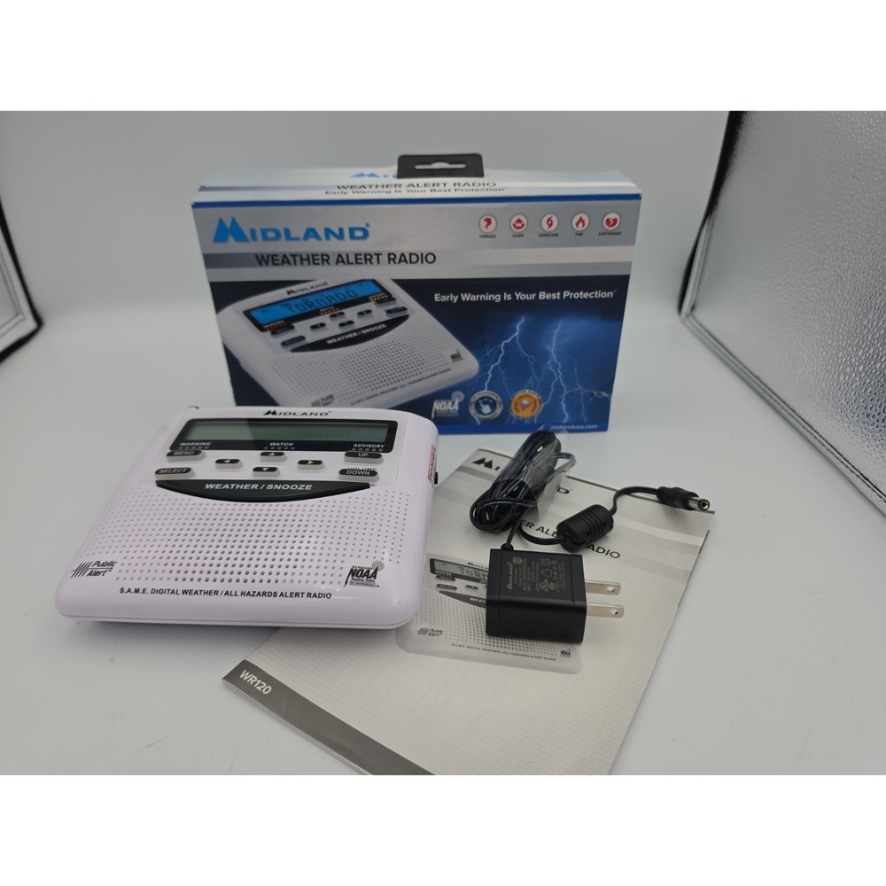 Midland WR-120 Emergency Weather Alert Radio with Alarm Clock ENGLISH OR SPANISH